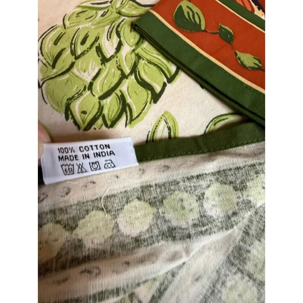 Pomegranate Dancing Artichoke & Pear Napkin Linen Bundle